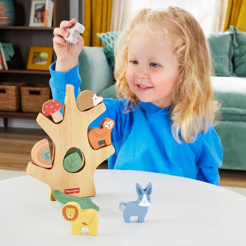 費雪木製玩具可愛動物平衡樹