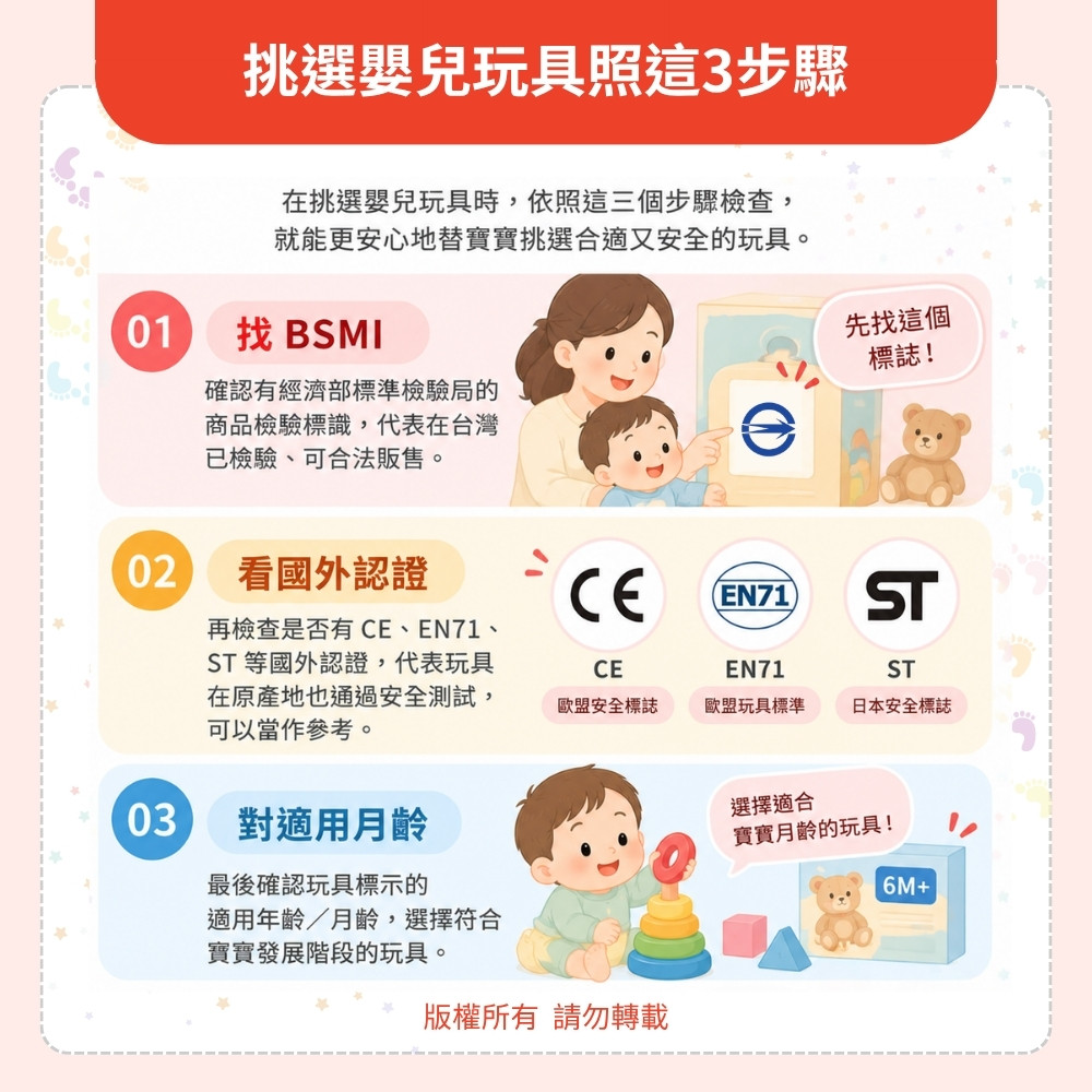挑選嬰兒玩具前,照這三步驟確認就好 挑選嬰兒玩具前,照這三步驟確認就好