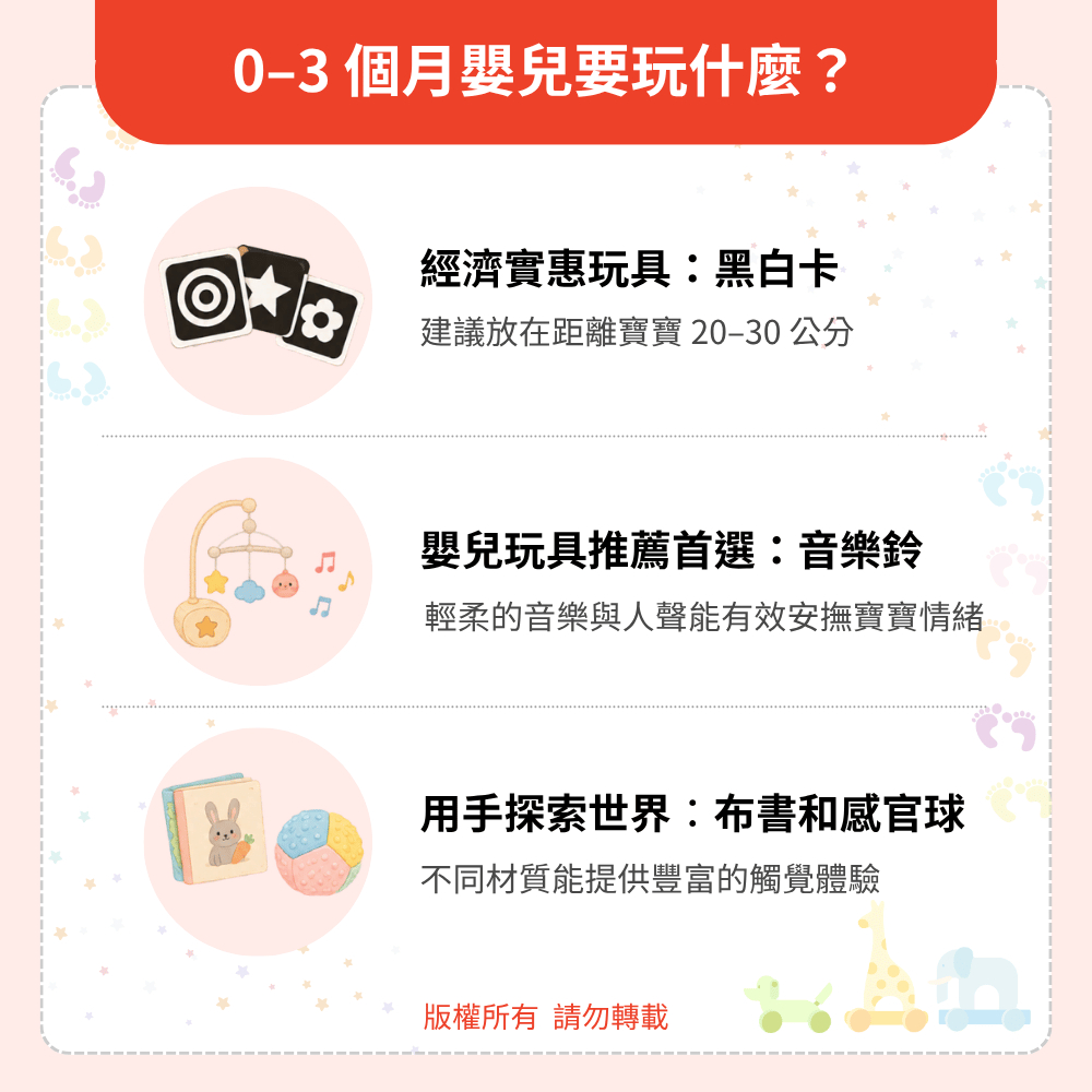 0–3 個月嬰兒要玩什麼?視覺、聽覺、觸覺各有一個起點 0–3 個月嬰兒要玩什麼?視覺、聽覺、觸覺各有一個起點